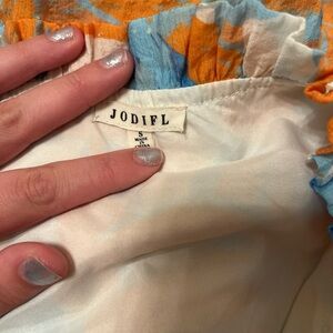JODIFL Vibrant Orange and Blue Skirt